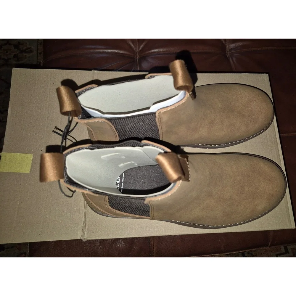 Portland Boot Company‎ Mens Size 10W Tan Chelsea Boots Suede Pull On Casual Wide